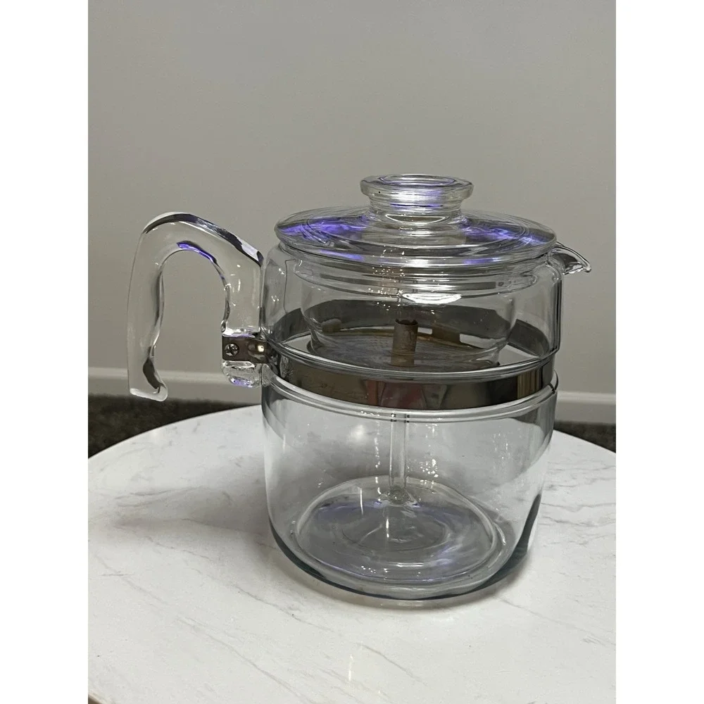 Vintage Pyrex Glass Percolator  Flameware 9‎ Cup  Coffee Pot Maker MCM Kitchen